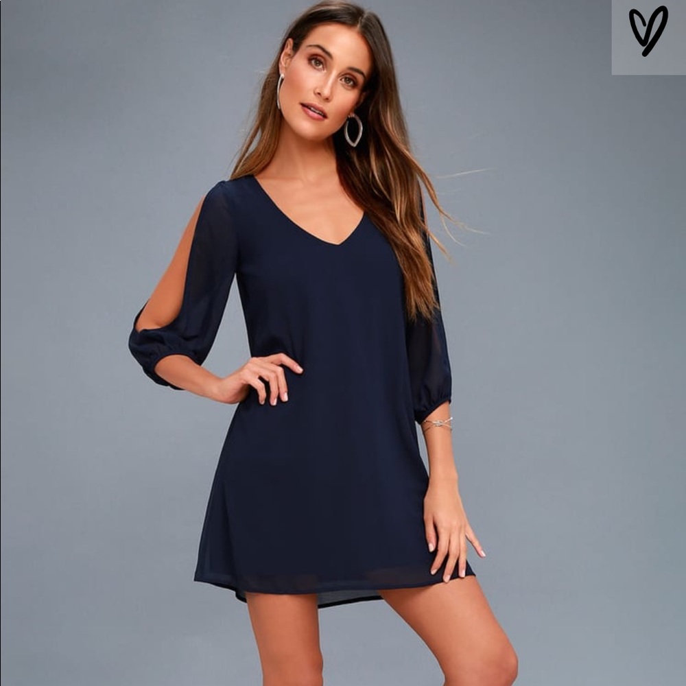 Shifting Dears Lulus Navy Blue Shift Dress